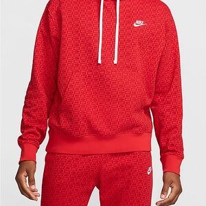 Nike Red Sweatshirt Hoodie with Athletic Cut
